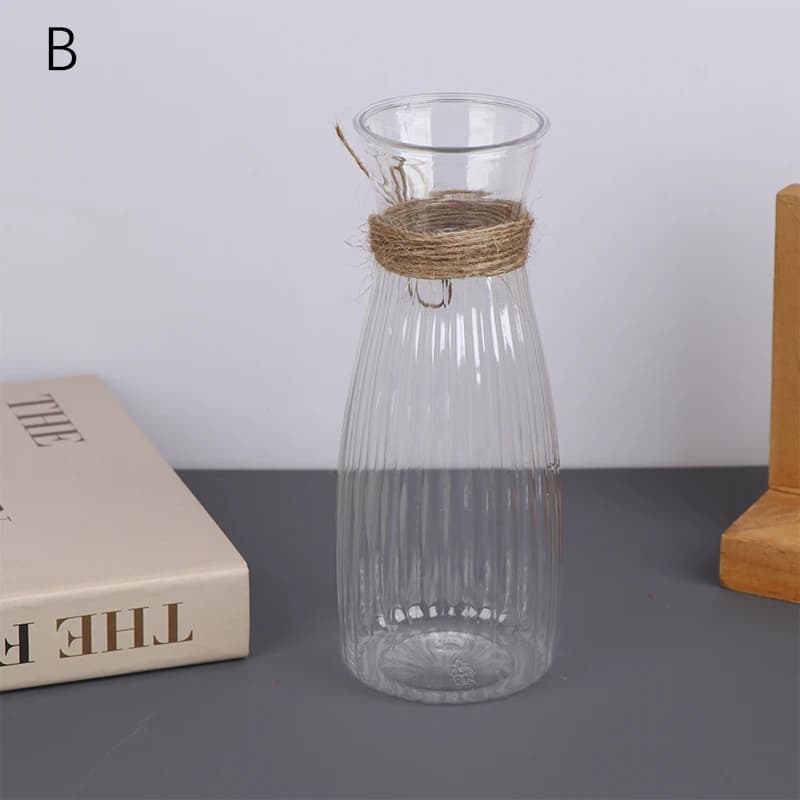 Vases rayés en plastique transparent, vase à large cloche pour banquets de mariage, festivals et déc