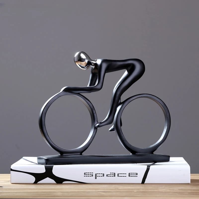 Statue de cycliste de vélo en résine abstraite moderne, Statue de cavalier de vélo, Figurine de cava
