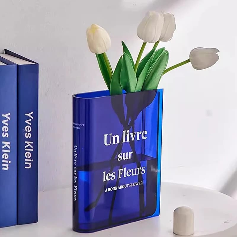Book Transparent Acrylic Vase Clear Book Vase For Flowers INS Vase Table Home Decoration Hydroponic 