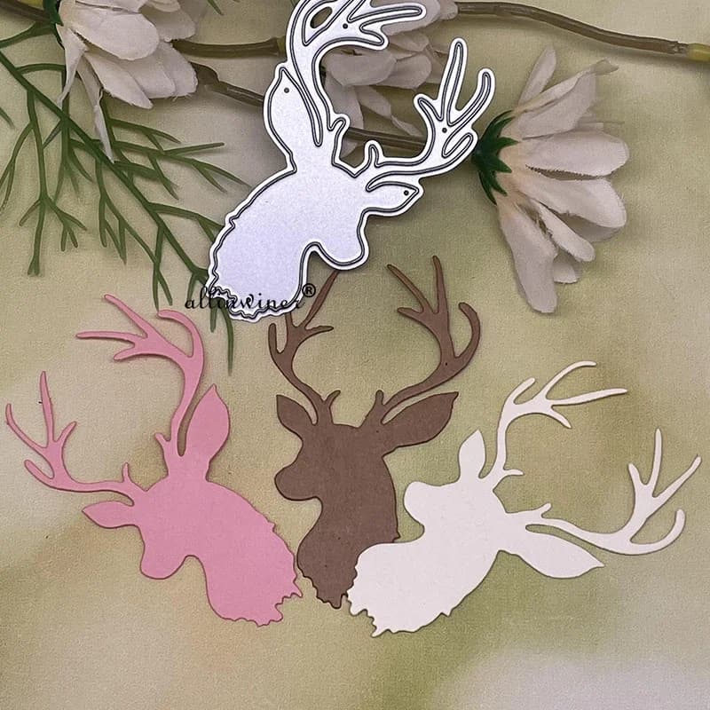 Matrice de découpe en métal pour artisanat DIY, motif cerf de Noël, pour scrapbooking, cartes en pap