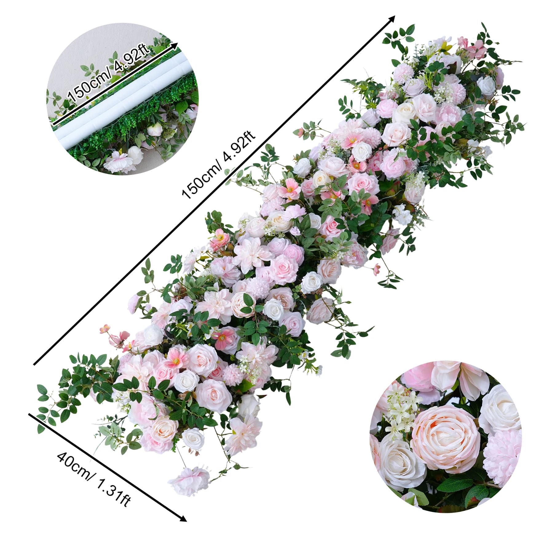 Cadre d'arc d'arrière-plan de mariage rose romantique, décor de pivoine, Arrangement de fleurs verte