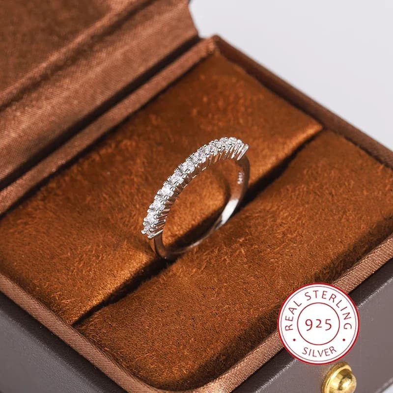 Bague plaquée argent 925 pour femmes, bague Simple et brillante en Zircon AAAA, bijoux à la mode, ca