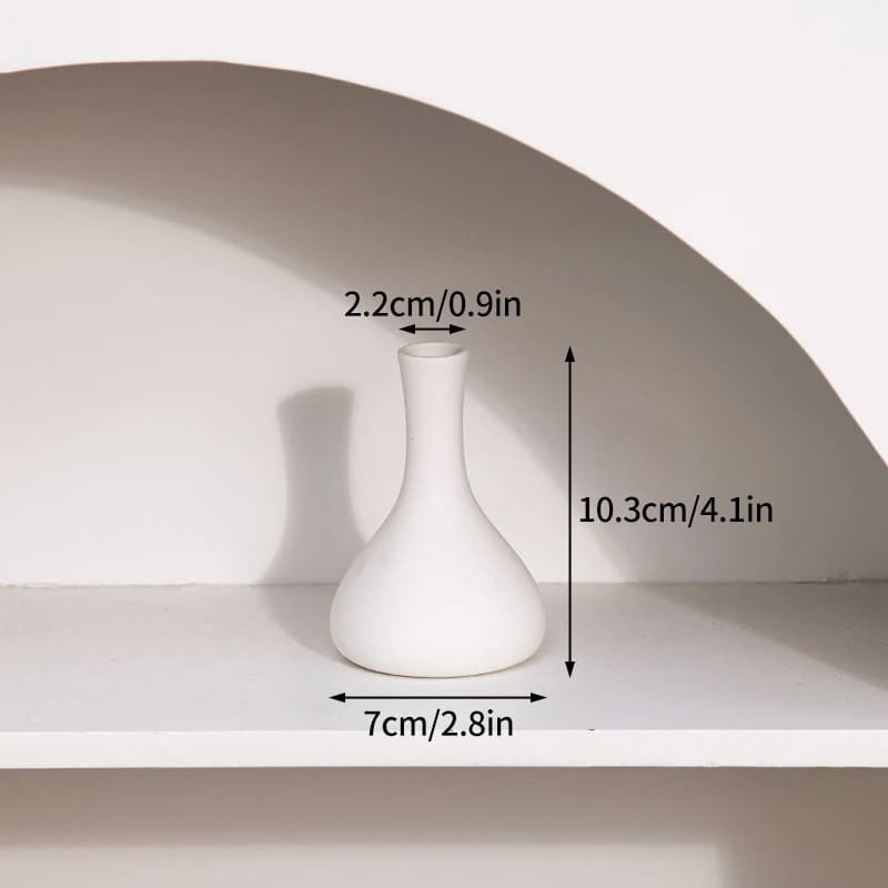 Vase pour arrangement floral, vase en céramique blanche, décoration de bureau à domicile, vase décor