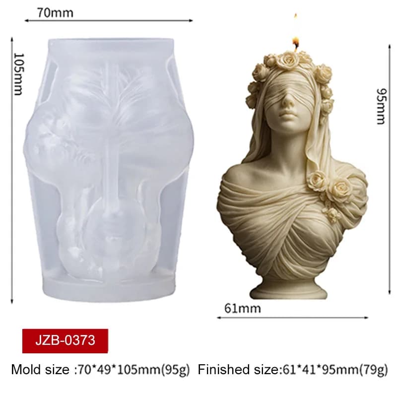 Moule en silicone D Rose Goddess pour bougies, sculpture DIY, savon d'aromathérapie, bougie parfumée