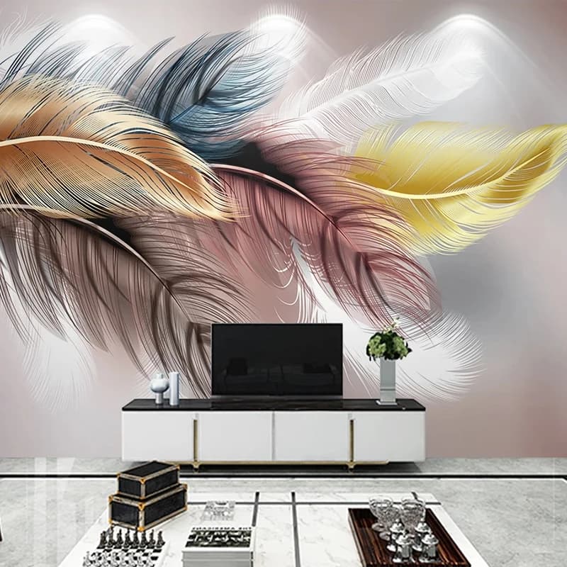 Papier peint Photo 3D personnalisé plume créative murale moderne chambre salon canapé TV fond mur Ar