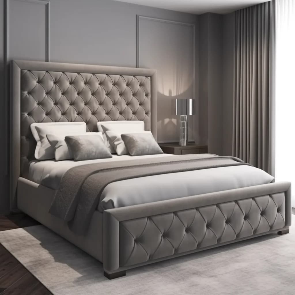 Cadre de lit King Queen Size moderne et luxueux, fabricant moderne, avec rangement, lit Double rembo