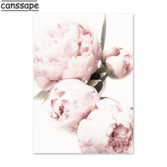 Toile avec fleurs roses et pivoines