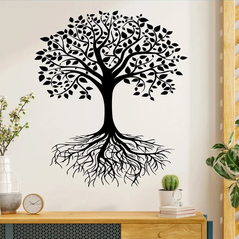 Autocollant mural arbre de vie en vinyle, décoration artistique pour la maison, salon, chambre à cou
