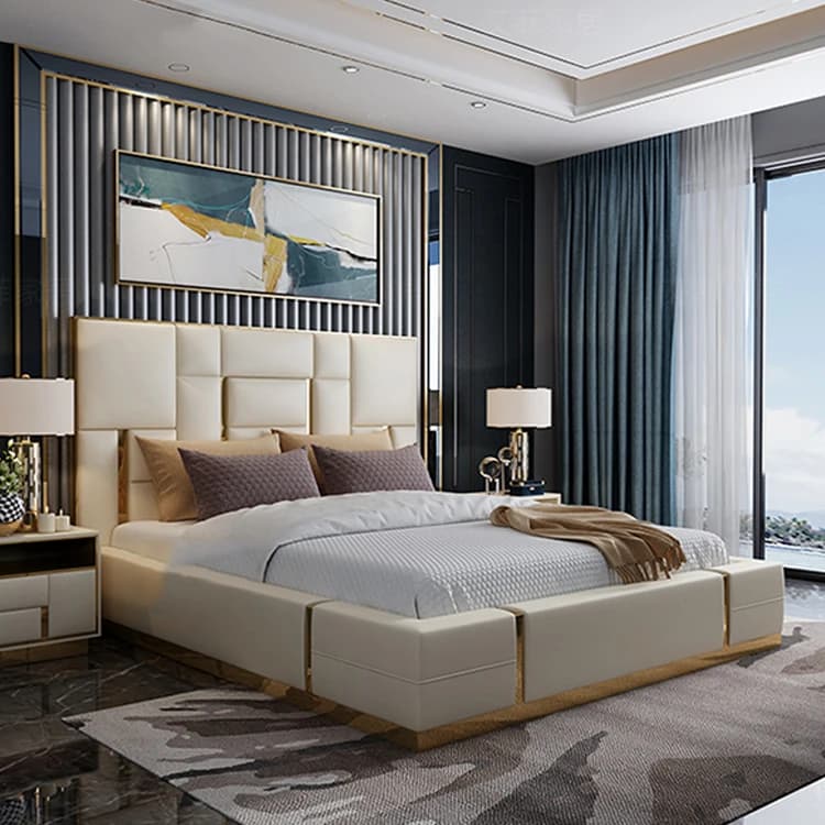 Ensemble de chambre à coucher de dernière conception, tête de lit à motif Ottoman moderne, ensemble 