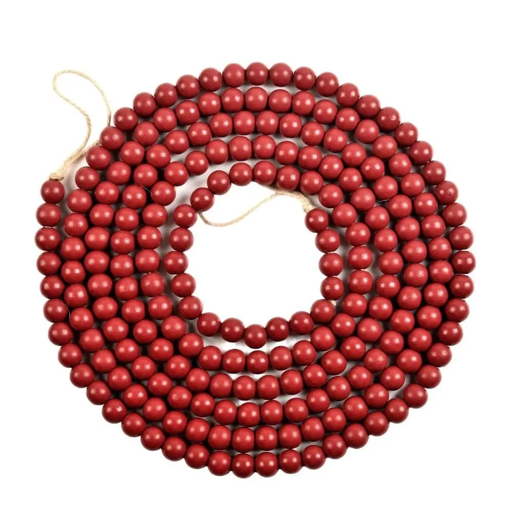 Vintage rouge arbre de noël perle en bois tenture murale décorative arbre de noël perle ornements ro