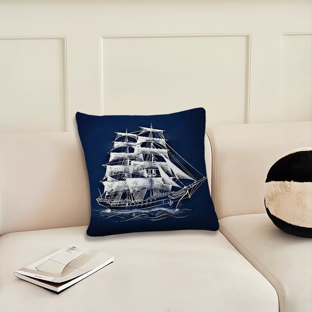 Housse de coussin nautique drôle, taie d'oreiller, décoration de salle, maison, canapé, salon, burea