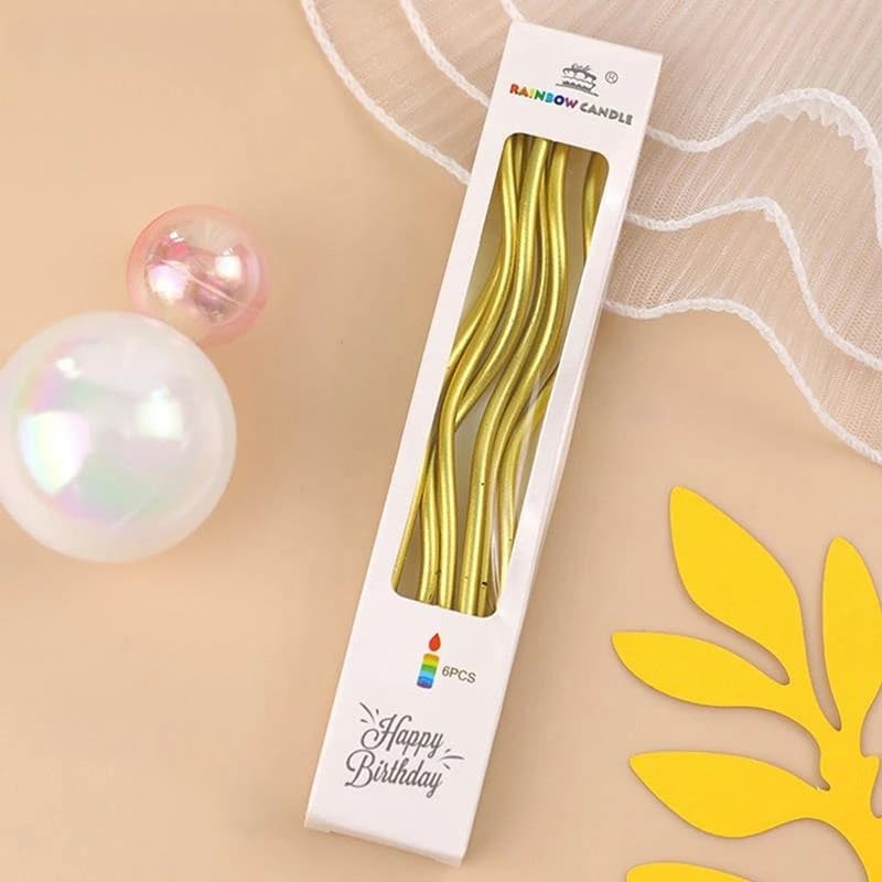 1 Boîte de Bougies Courbes pour Gâteaux, Décoration de Gâteaux d'Anniversaire, Baby Shower, Révélati