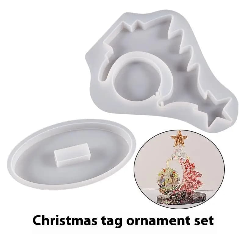 Cadre Photo d'arbre de noël, outils de fabrication de résine cristal époxy, moule artisanal en Silic
