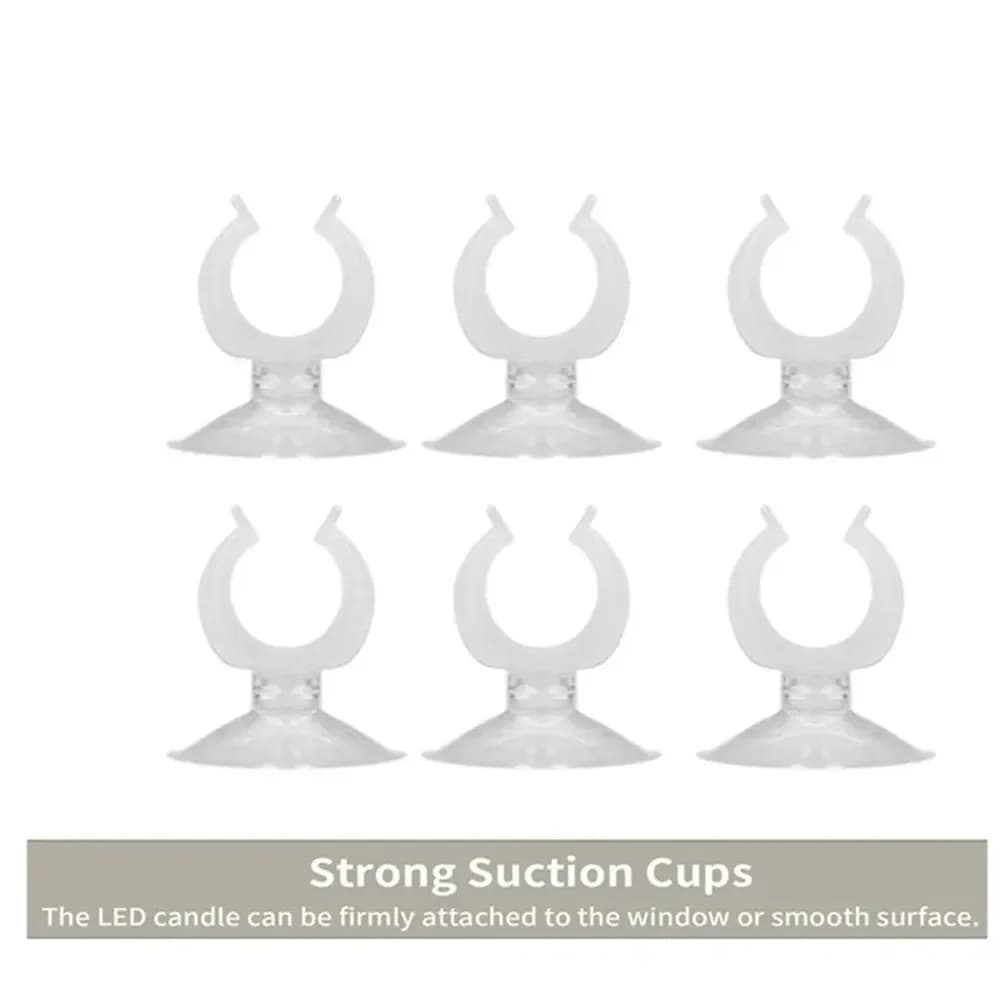 Bougies de fenêtre suspendues avec ventouse, lumière chaude scintillante sans flamme, bougie LED pou