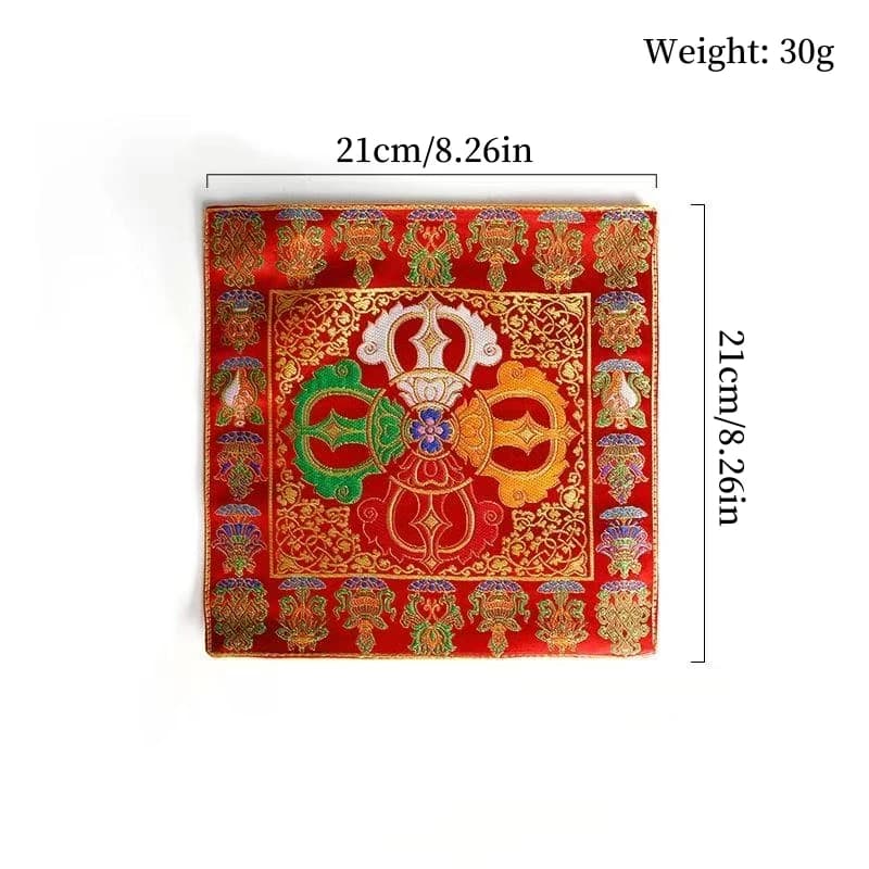 Tapis de Vase brodés à la main du népal, tapis de Table avec symboles tibétains de bon augure tricol