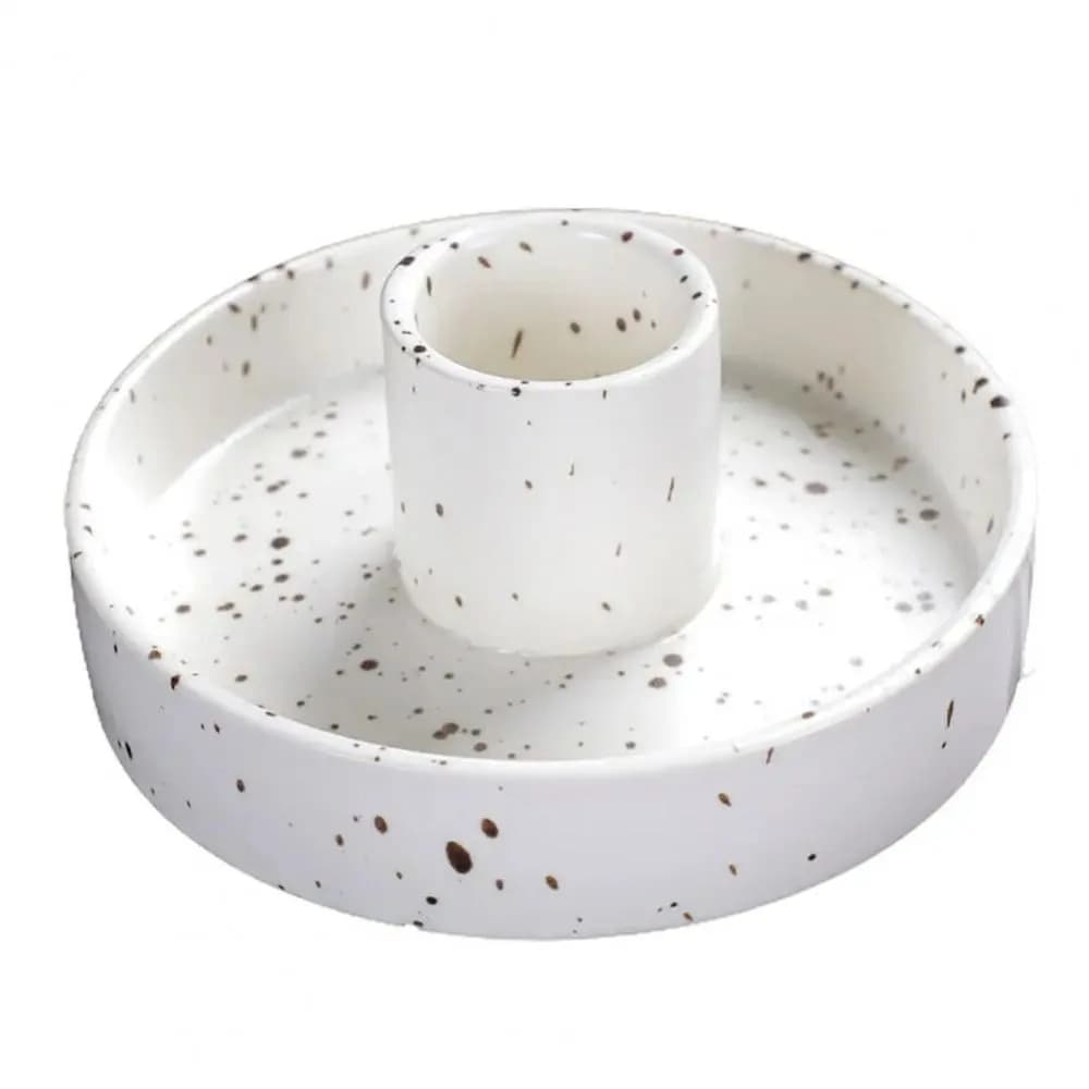 Brûleur d'encens Palo Santo rond minimaliste, bougeoir en céramique, facile à nettoyer, artistique c