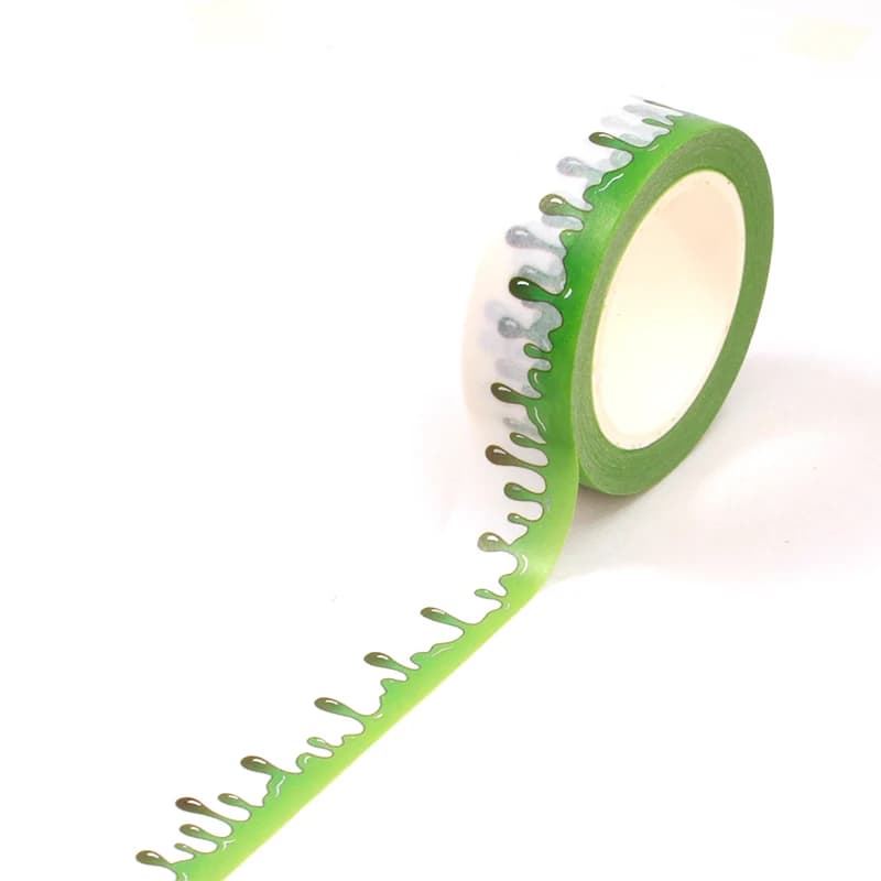 Ruban adhésif de masquage Washi pour licence, feuille de MSI verte mignonne, scrapbooking, papeterie