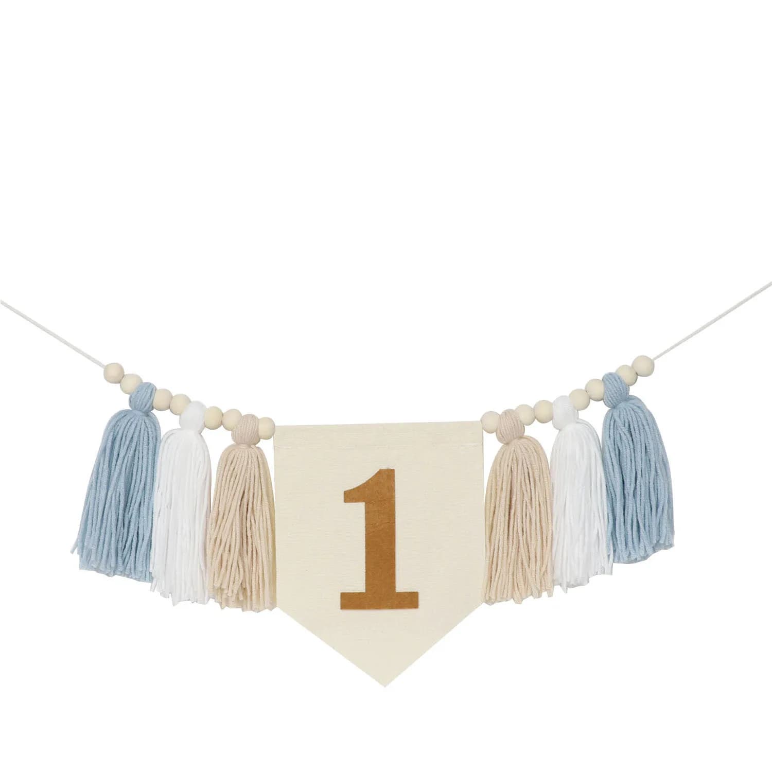Décorations de fête de premier anniversaire pour bébé, bannière de chaise haute bleue, arrière-plan 