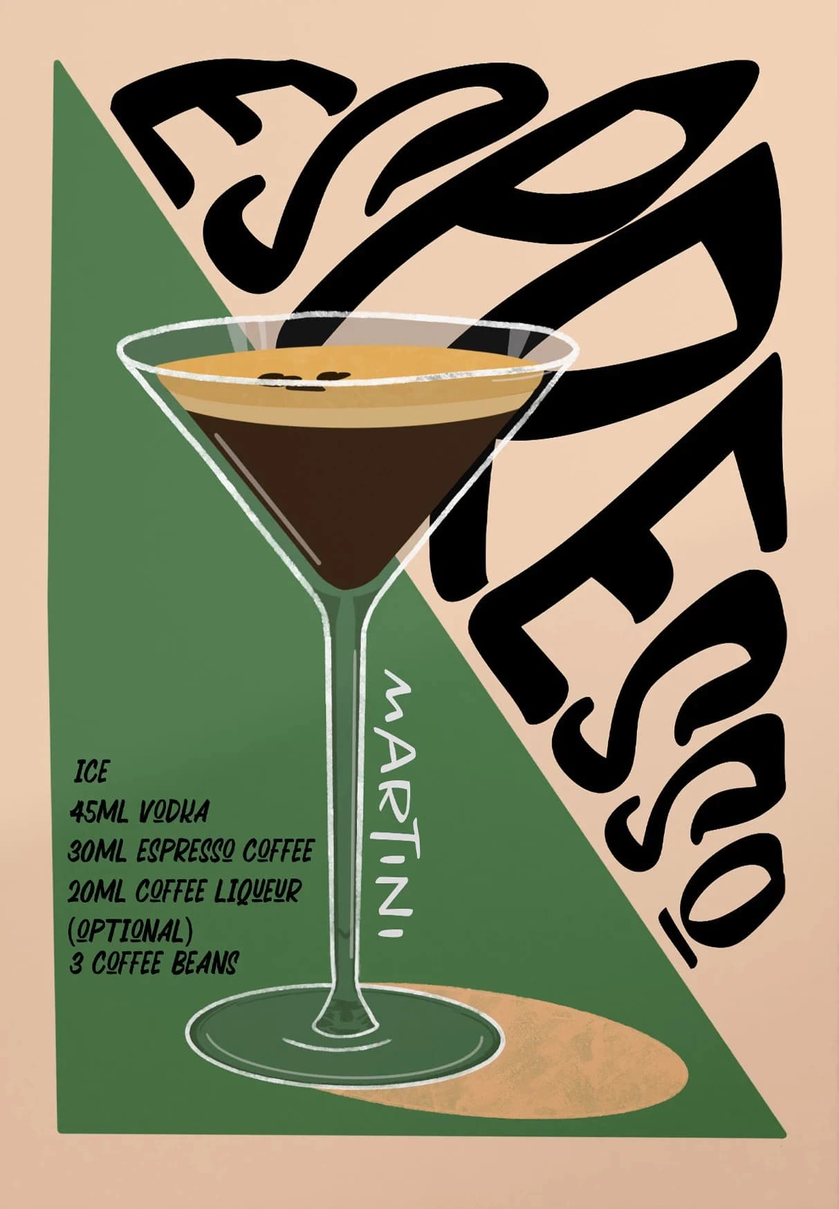 Affiche d'art de café de Cocktail Vintage scandinave, Funky classique, alcool, boisson au café, toil