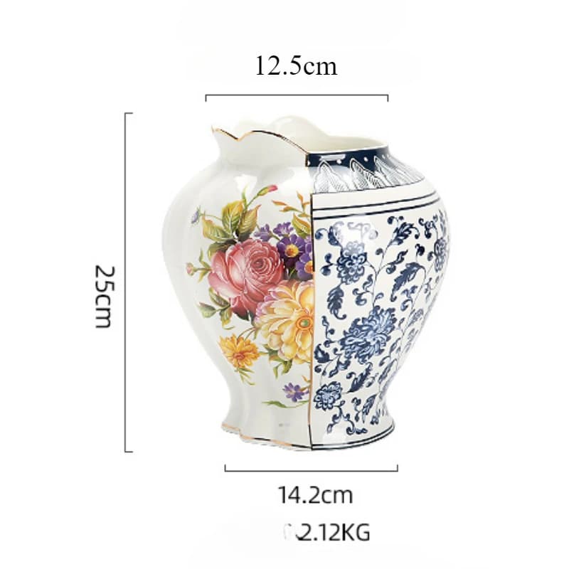 Vase en céramique rétro chinois pour la décoration intérieure, vase hydroponique, décoration de salo