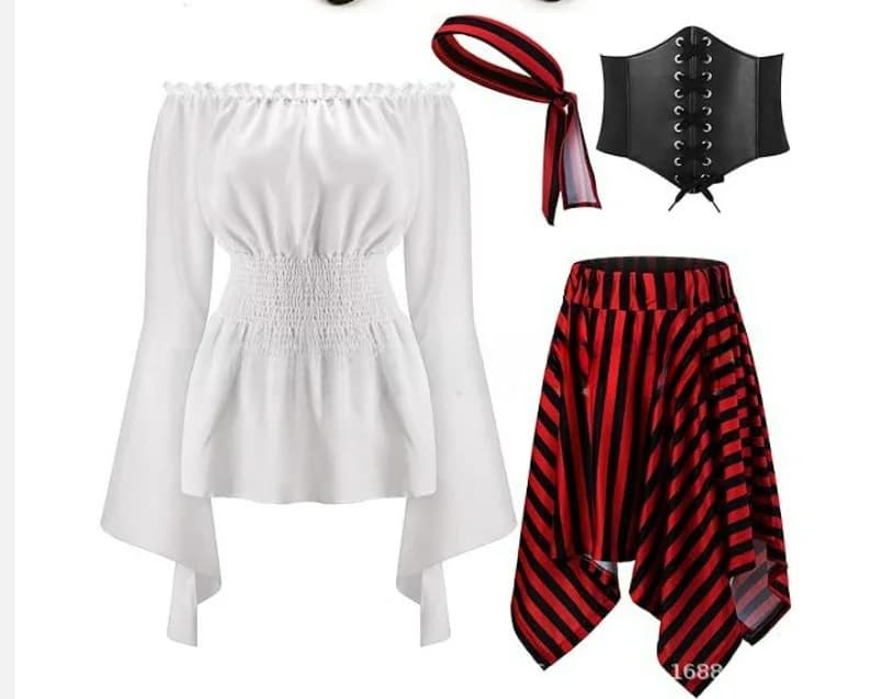 Costume de Cosplay de Pirate pour femmes, jupe de Costume de jeu de rôle de la Renaissance médiévale