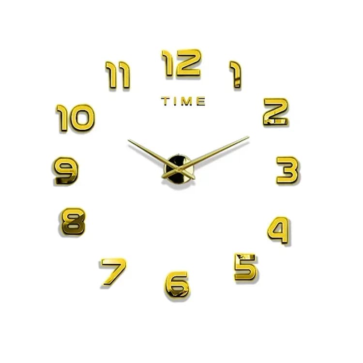 Grande horloge murale 3d pour chambre à coucher, salon, grand jardin, miroir acrylique, autocollant,