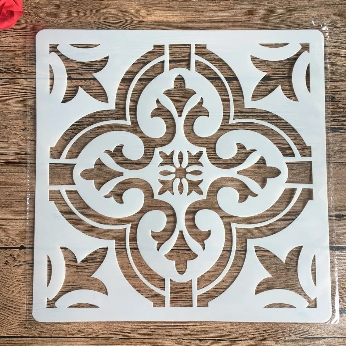 30*30 cm bricolage pochoir peinture modèle rétro fleur motif modèle cire papier carrelage mur sol me