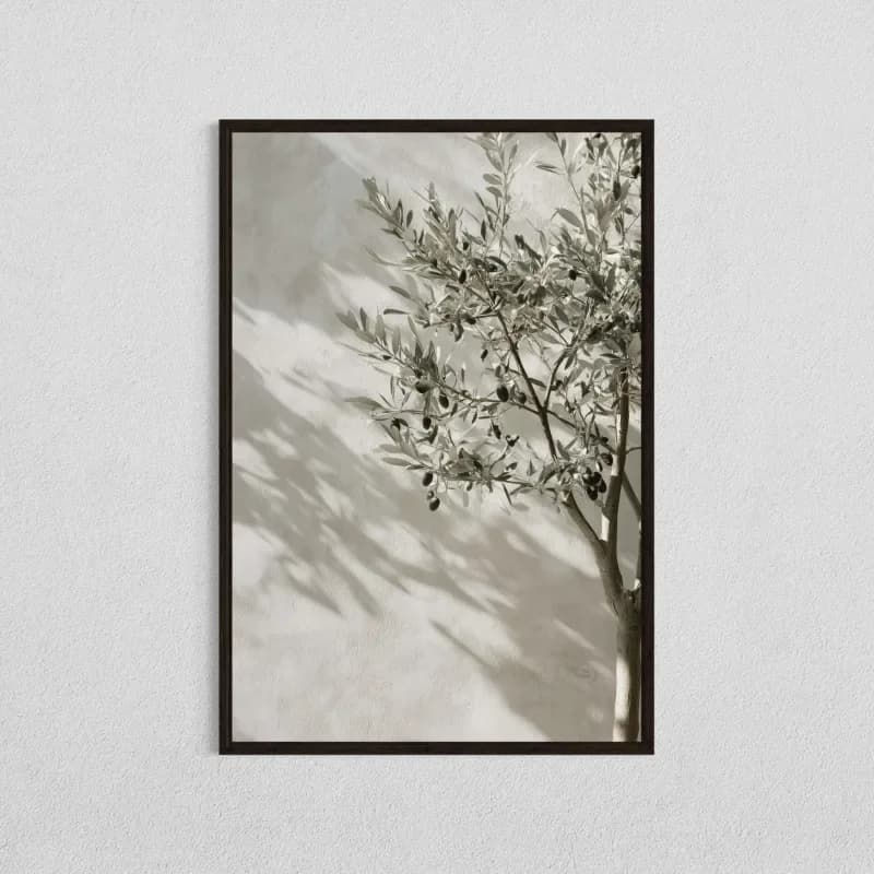 Affiche Minimaliste Naturelle Botanique d'Olivier, Nature Morte Méditerranéenne, Peinture sur Toile,