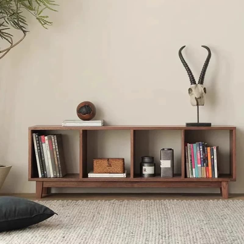 Meuble TV style ferme pour projecteur, Meuble TV de chevet style Bauhaus en noyer pour hôtel, Étagèr