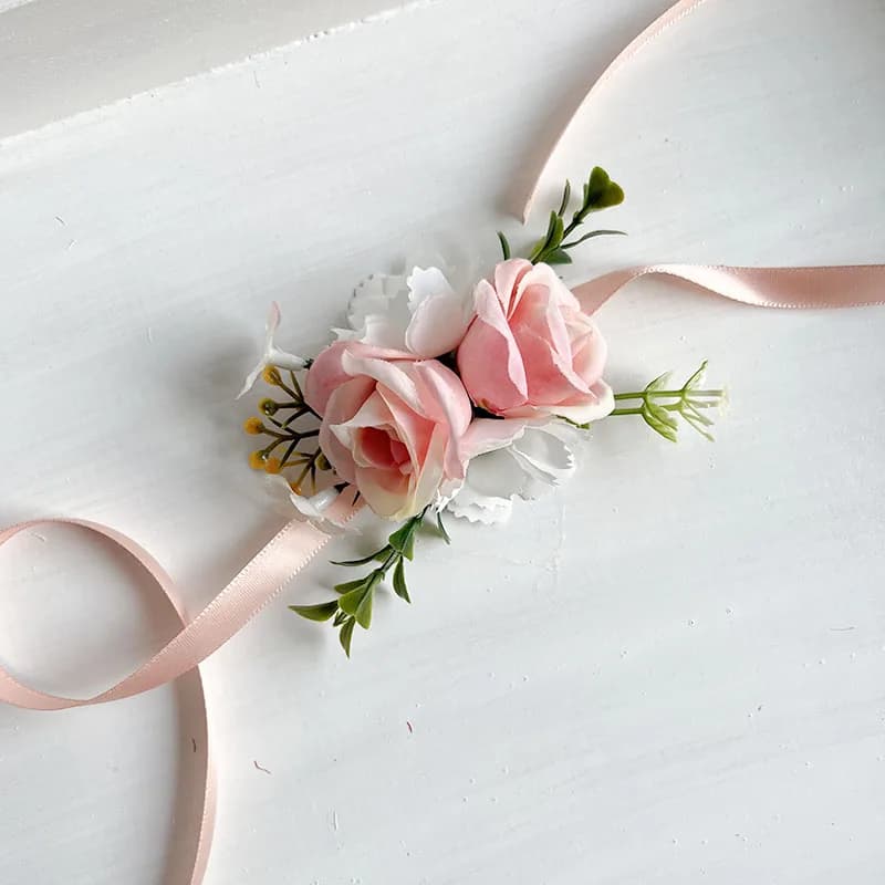 Accessoires de mariage pour marié mariée, bracelet de corsage de poignet, manchette, fleur de demois