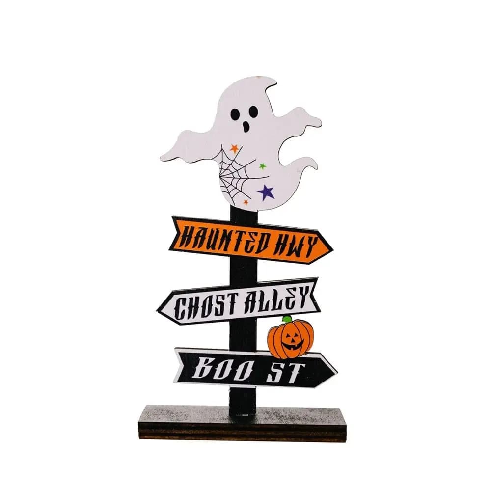 Décorations en bois Halloween Trick or Treat, Cadeaux DIY, Ornements de bureau festifs, Accessoires 