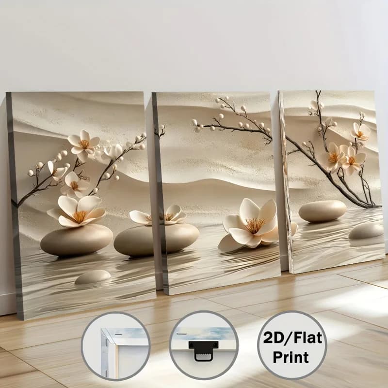 Moderne minimaliste lumière luxe paysage Floral décor à la maison mur Art chambre décoration3pcavec 