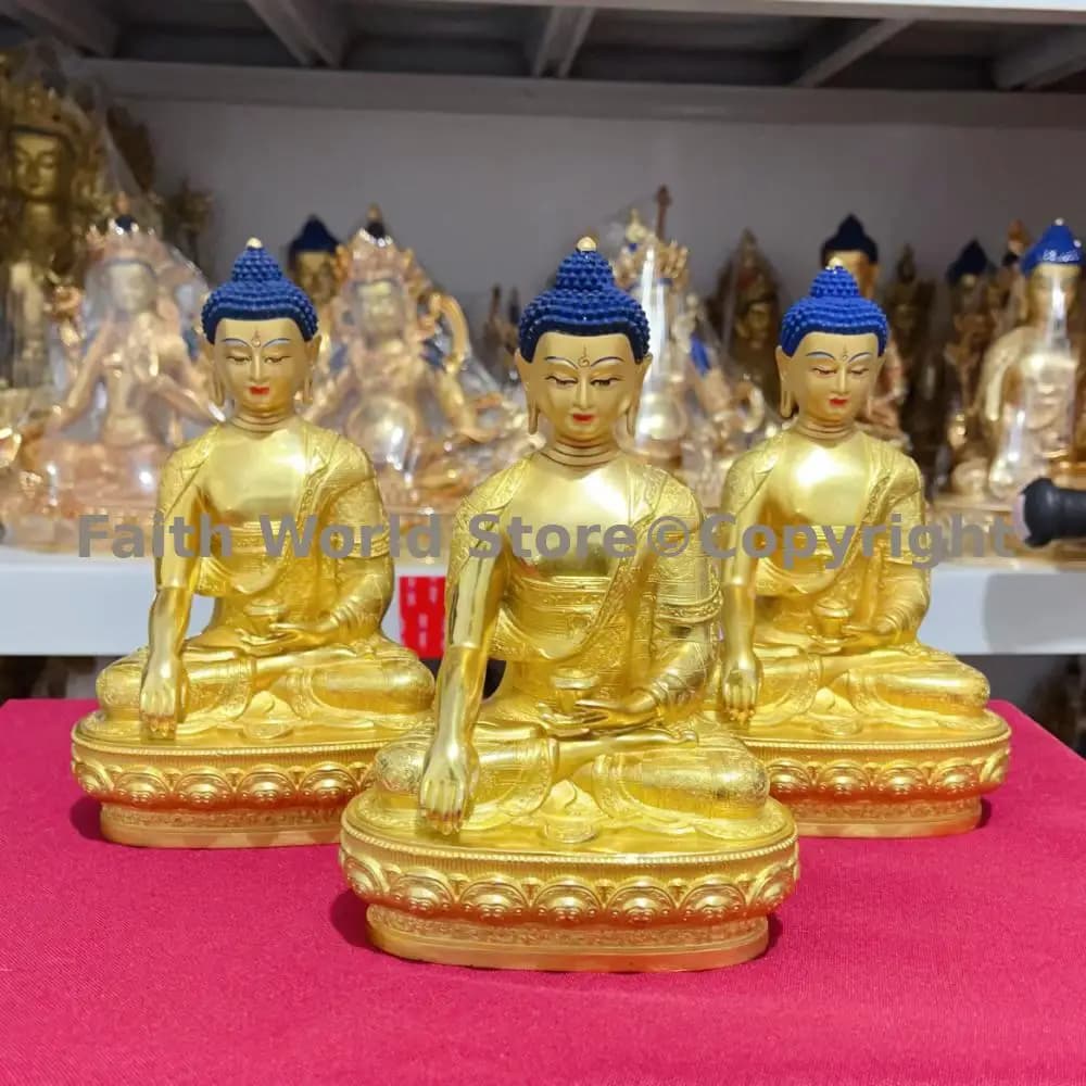 Statue de Bouddha Dorée Shakyamuni RU LAI FO, Famille Bouddhiste, Sécurité Efficace, Protection de B
