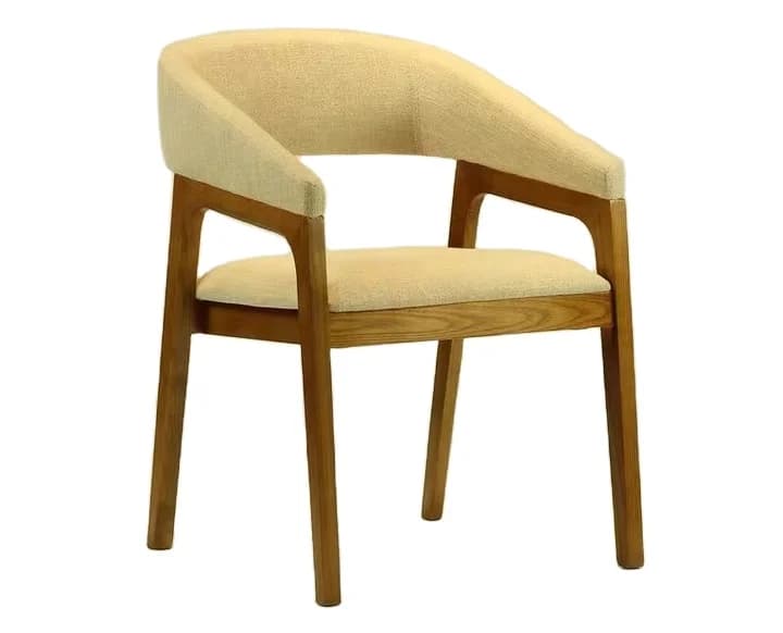 Meubles de Restaurant modernes nordiques, cadre en bois massif, cuir et lin, coussin doux, chaise de