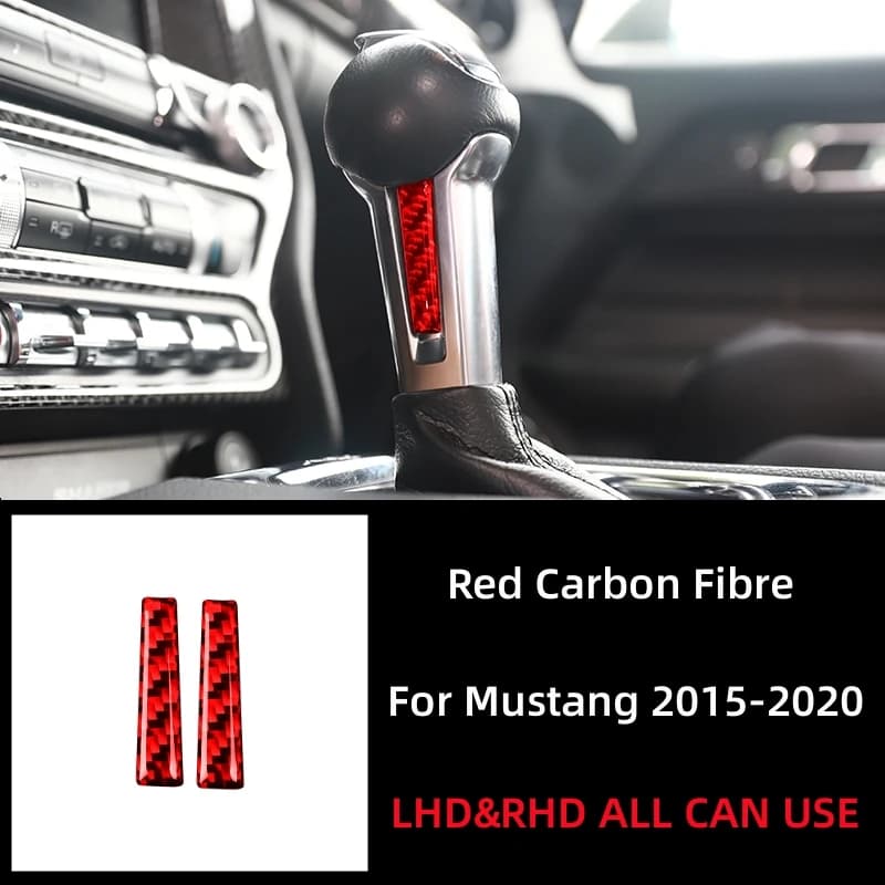 Accessoires pour Ford Mustang GT 2015-2021, garniture de levier de vitesses intérieur en fibre de ca