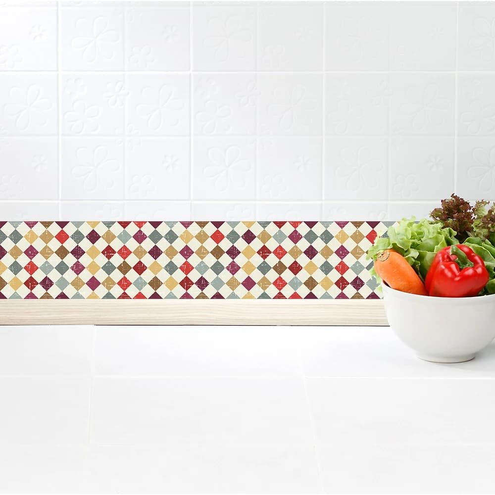 Bordures de papier peint en mosaïque auto-adhésive, bordures murales décoratives en PVC imperméables