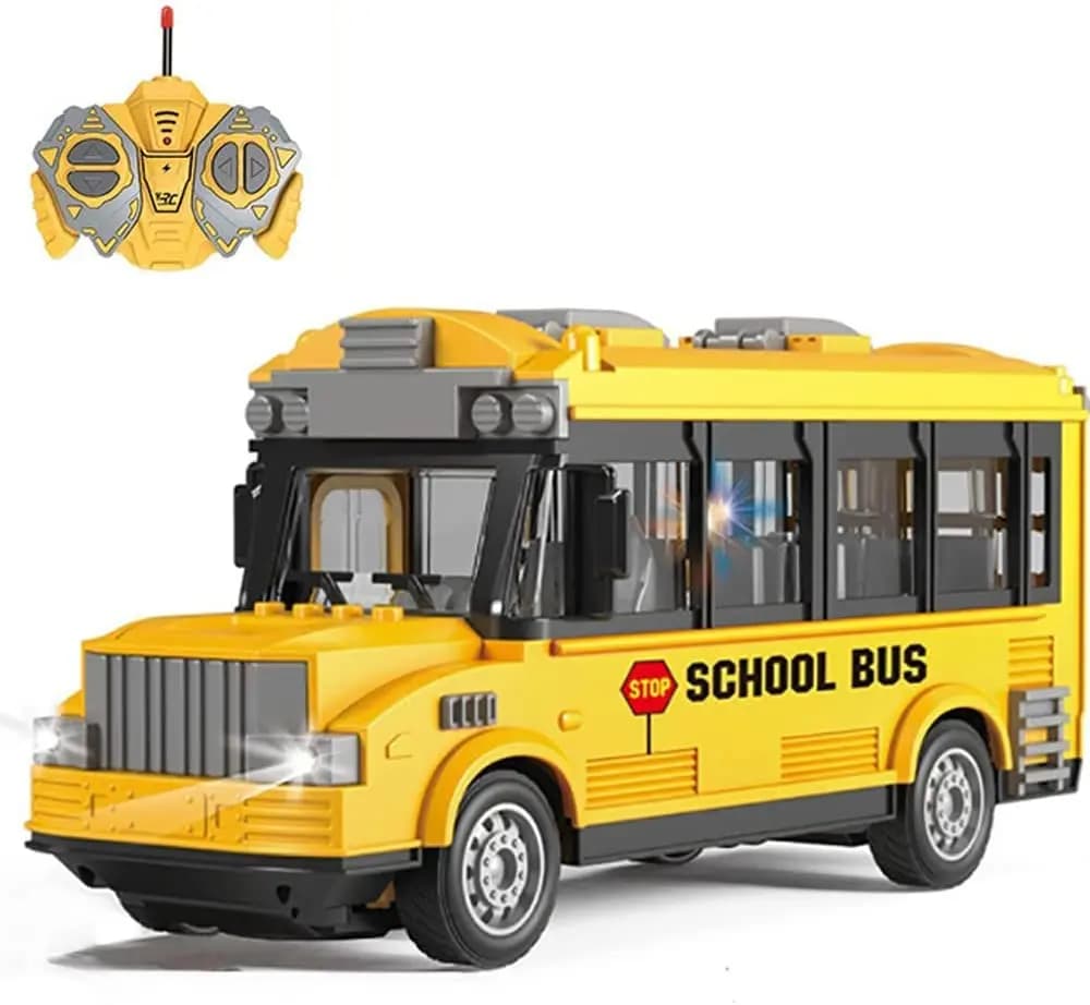 Bus scolaire et ambulance électriques RC à 4 canaux avec bus touristique télécommandé LED avec porte