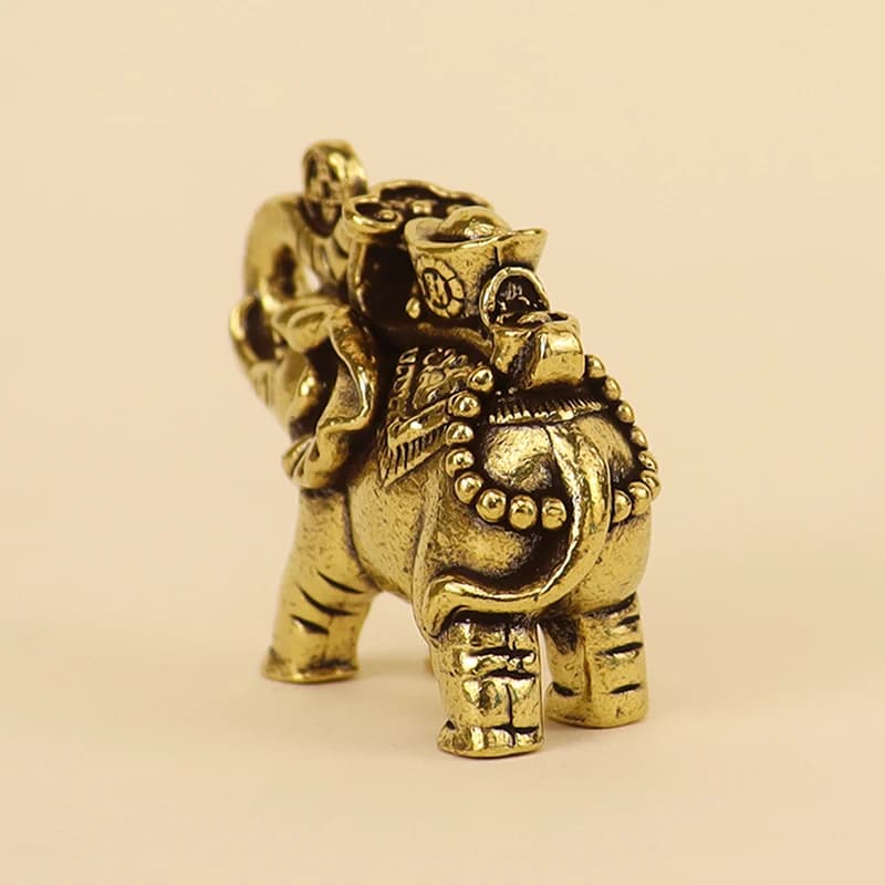 Figurines d'éléphant miniatures en laiton pour décoration de bureau, accessoires, figurines métalliq