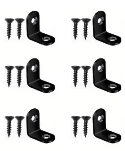 Accessoires de Support à Angle droit noir en forme de L avec vis, connexion robuste, connecteur d'an