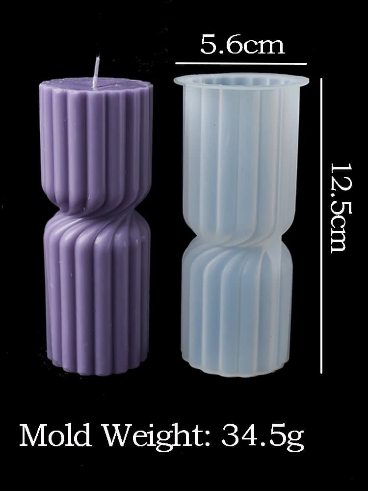 Moule à bougie parfumée à rayures, bricolage, plâtre cylindrique géométrique simple, ciment, moule e