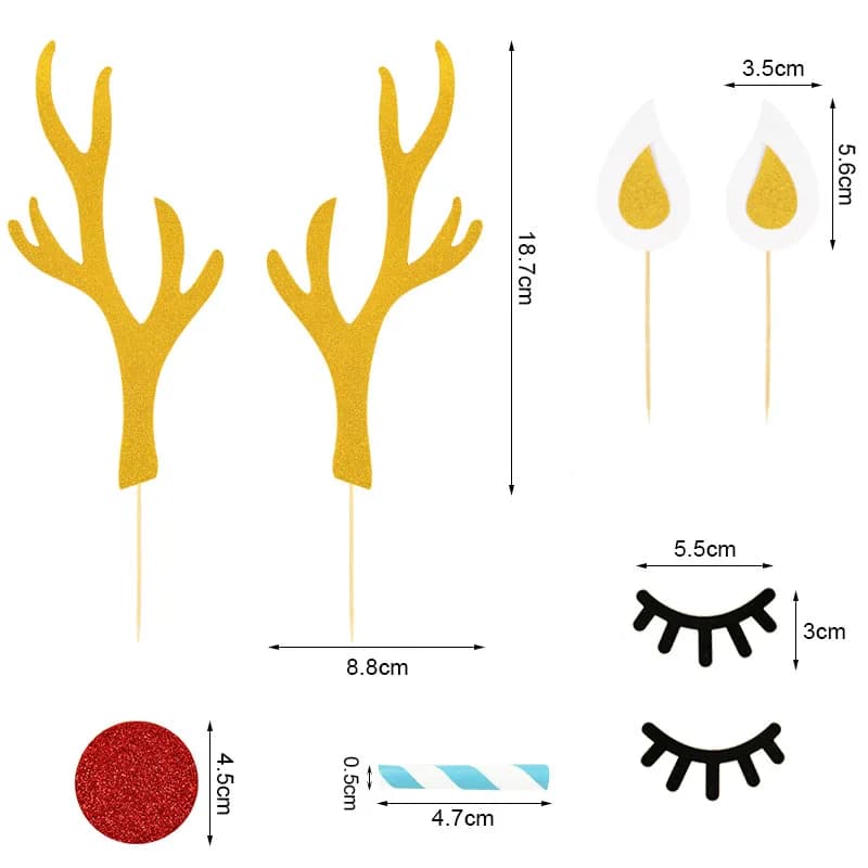 Décoration de gâteau en bois de cerf de dessin animé, wapiti, joyeux Noël, décoration de fête, Rotte