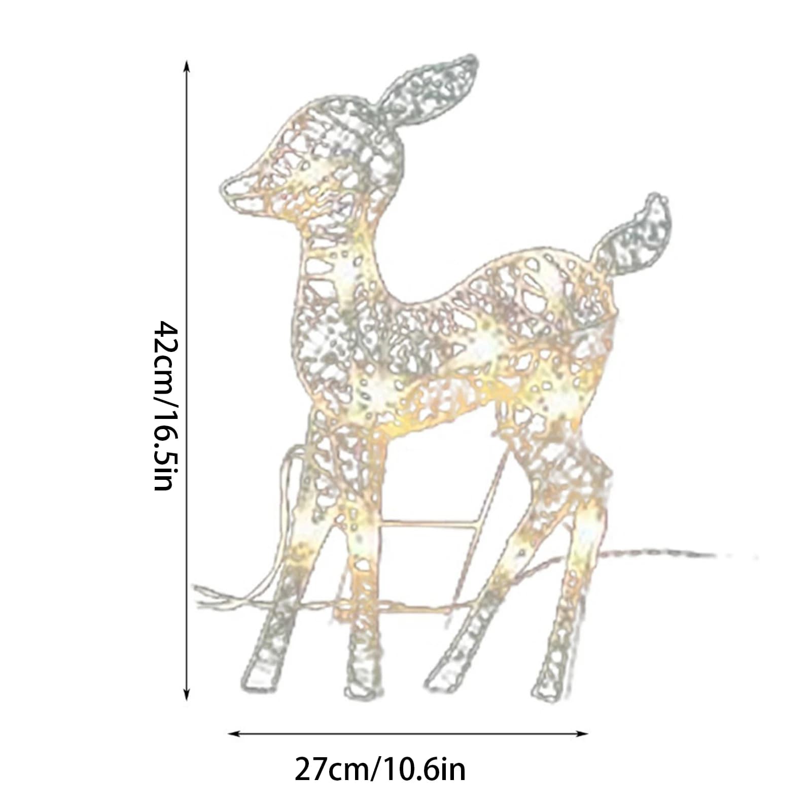 Lumières de pelouse de cerf blanc debout éclairées résistantes aux intempéries, décoration de Noël d
