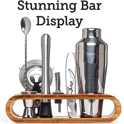 Ensemble de bar à cocktails, kit de barman Mixology: ensemble d'outils de bar de 10 pièces avec un é