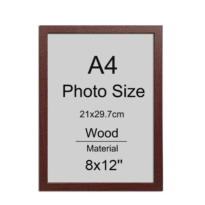 4 couleurs A4 cadre Photo 1/2/3/6 pièces bois toile cadre Photo 8x12 pouces noir blanc marron cadres