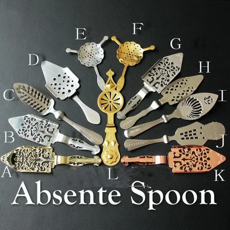 Outils de barman cuillère à Absinthe amère cuillère en acier inoxydable cuillère à glace pour Cockta