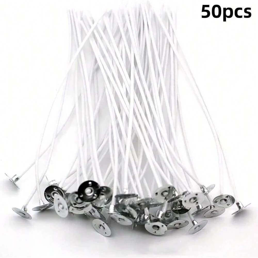 Mèches de bougie en cire sans fumée, 50 pièces, 6-20cm, noyau en pur coton, pour la fabrication de b