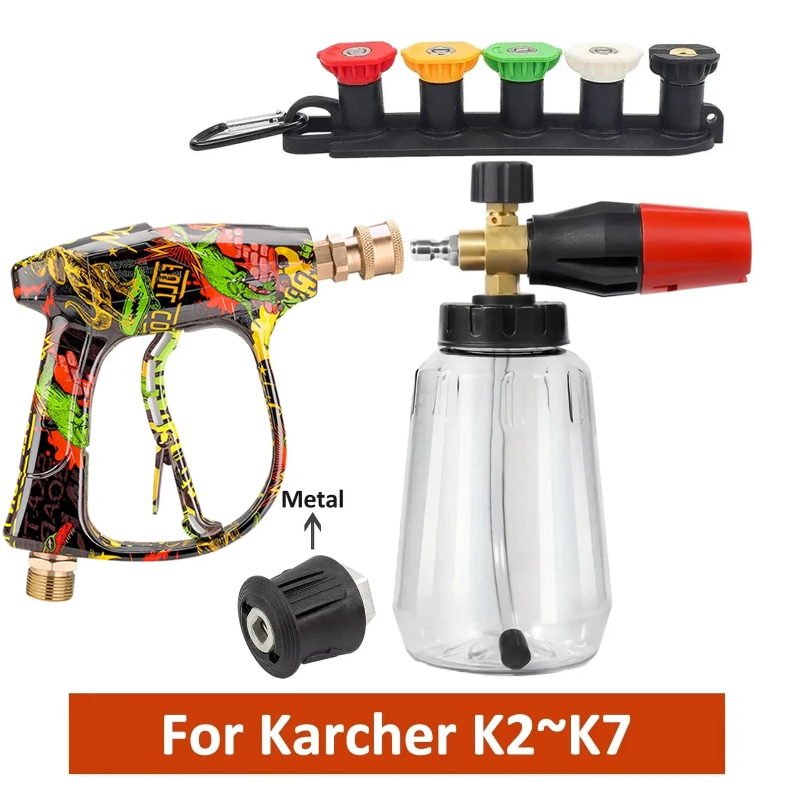 Kit d'accessoires pour pistolet de lavage à pression pour voiture, connecteur à déconnexion rapide e