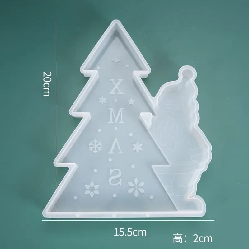 Moule en Silicone pour ornements d'arbre de noël, bricolage, bonhomme de neige, père noël, bougie en