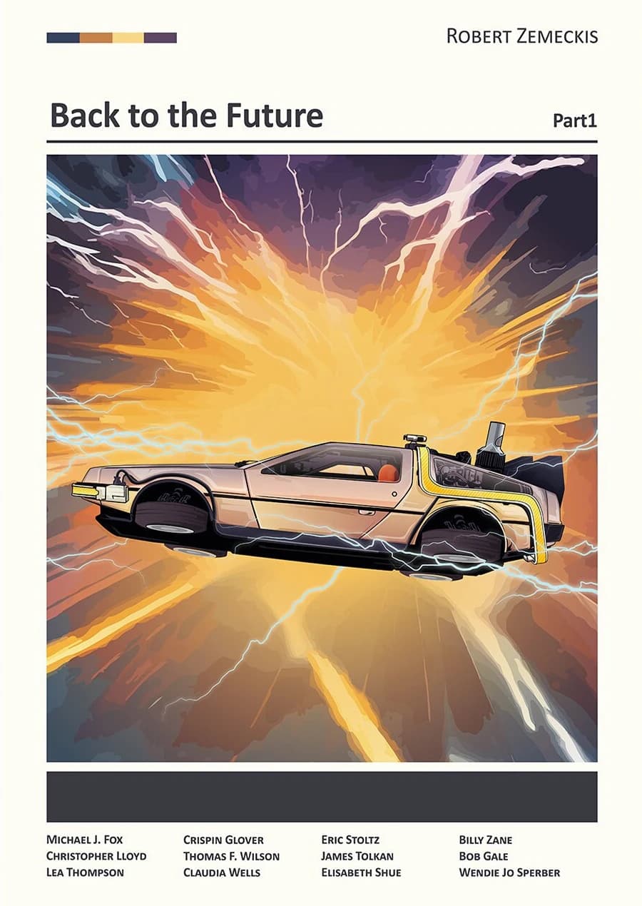 Affiches du film de comédie de science-fiction classique, retour vers le futur, imprimés de Machine 