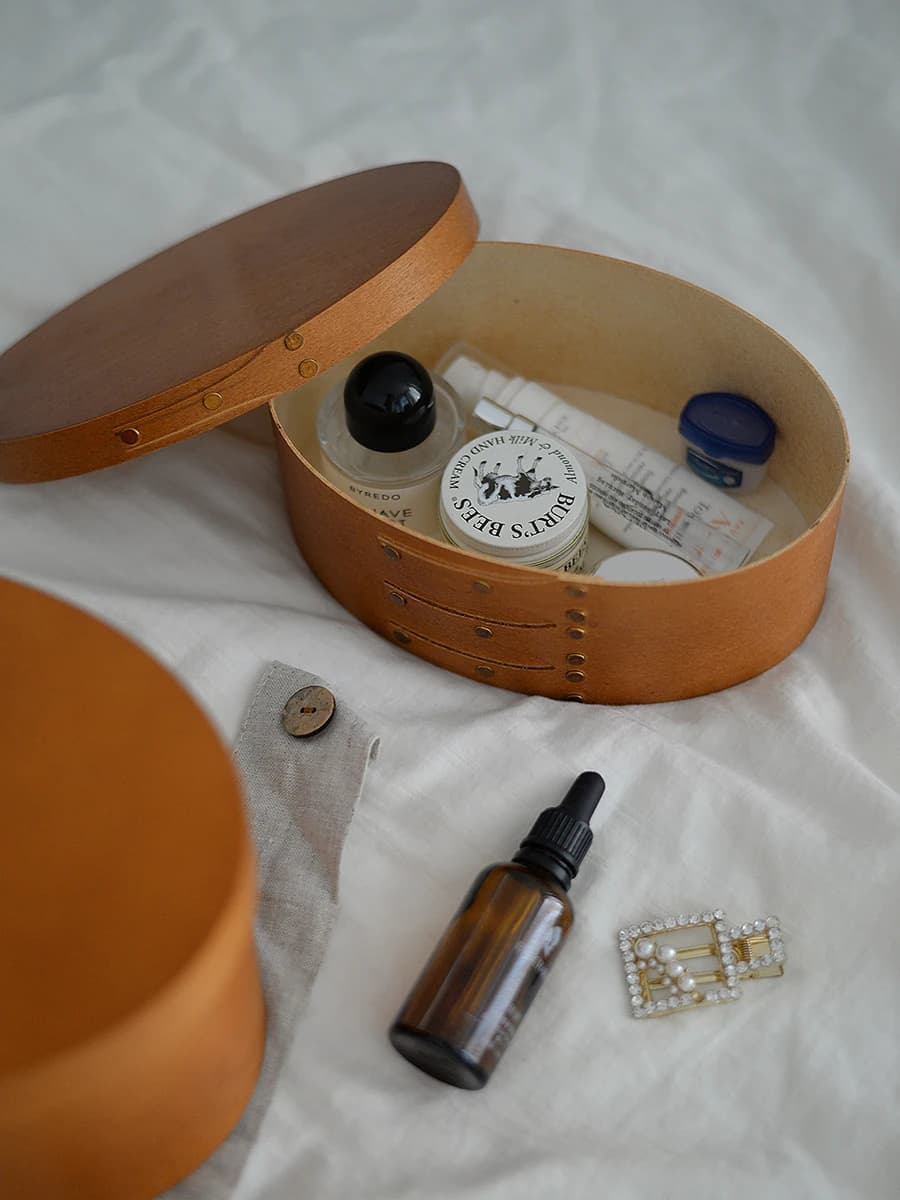 Boîte ovale en bois faite à la main, conteneur de rangement de bijoux de Style Vintage, organisateur